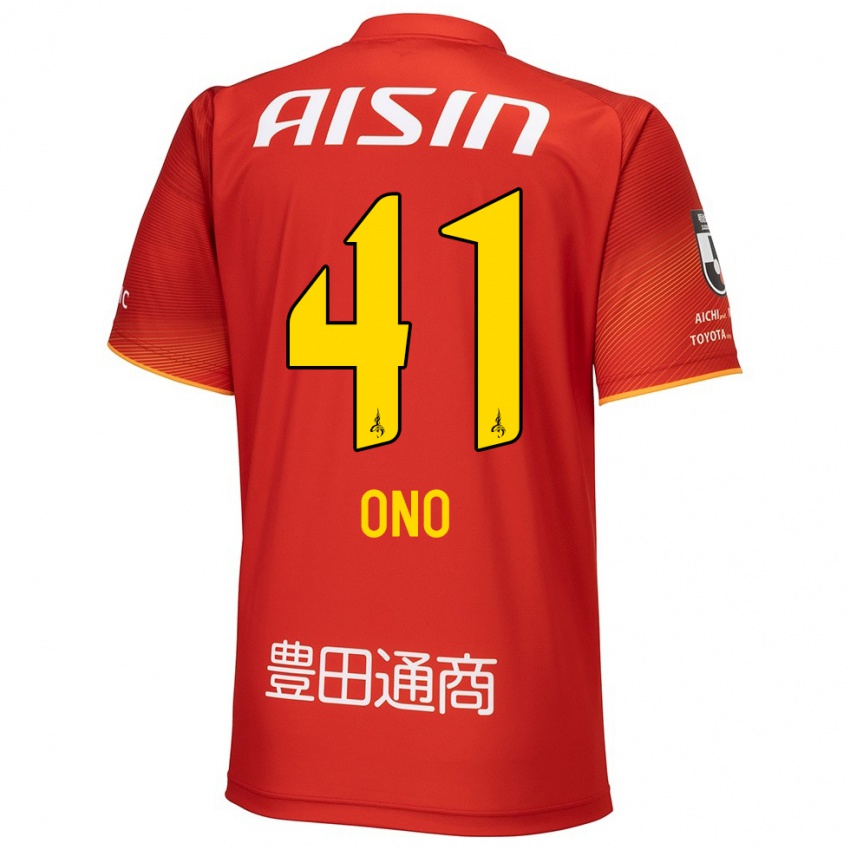 Niño Camiseta Masahito Ono #41 Rojo Blanco Amarillo 1ª Equipación 2024/25 La Camisa Perú