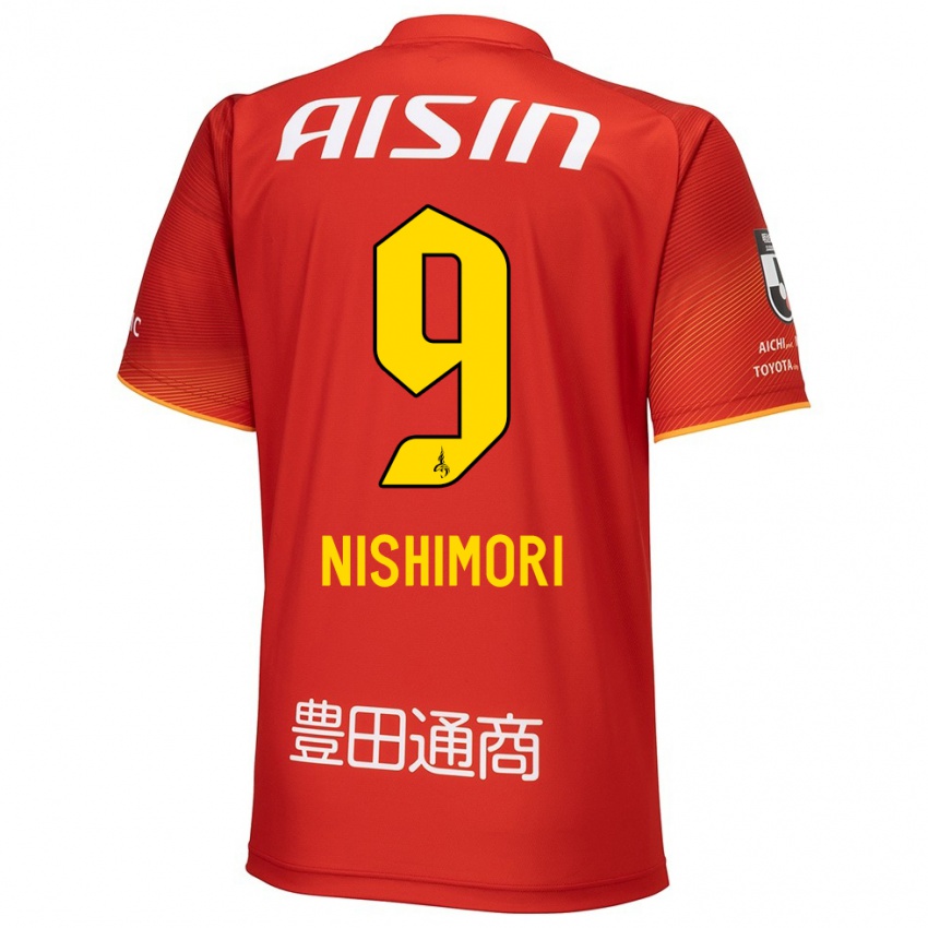 Niño Camiseta Naoto Nishimori #9 Rojo Blanco Amarillo 1ª Equipación 2024/25 La Camisa Perú