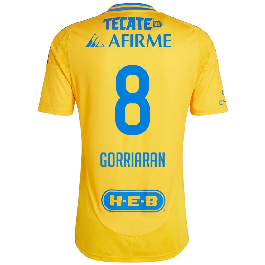 Niño Camiseta Fernando Gorriarán #8 Oro Amarillo 1ª Equipación 2024/25 La Camisa Perú