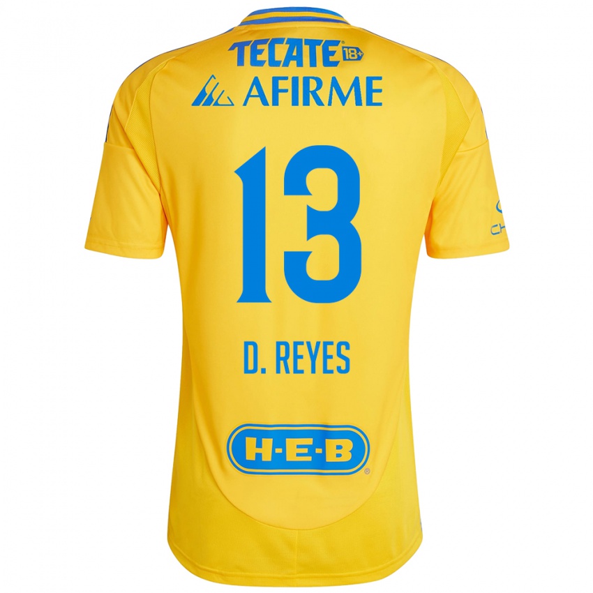 Niño Camiseta Diego Reyes #13 Oro Amarillo 1ª Equipación 2024/25 La Camisa Perú