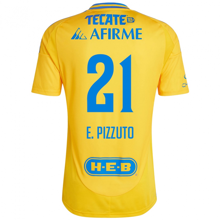 Niño Camiseta Eugenio Pizzuto #21 Oro Amarillo 1ª Equipación 2024/25 La Camisa Perú