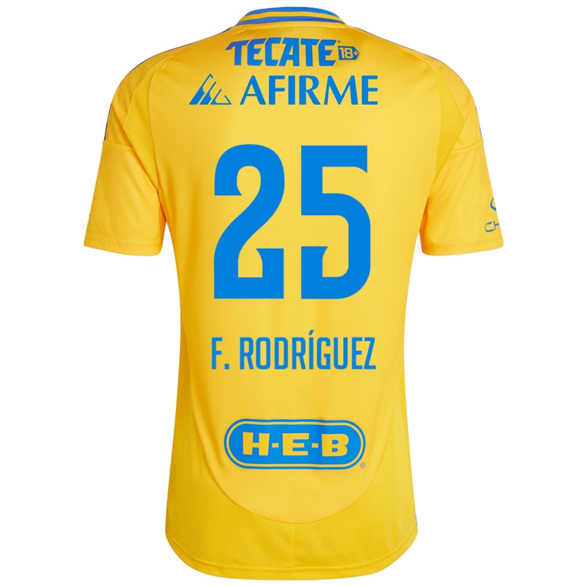 Niño Camiseta Felipe Rodríguez #25 Oro Amarillo 1ª Equipación 2024/25 La Camisa Perú