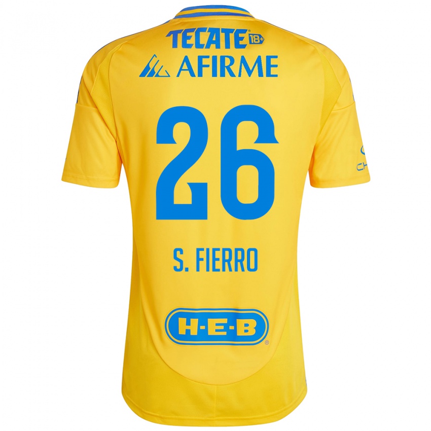 Niño Camiseta Sebastián Fierro #26 Oro Amarillo 1ª Equipación 2024/25 La Camisa Perú