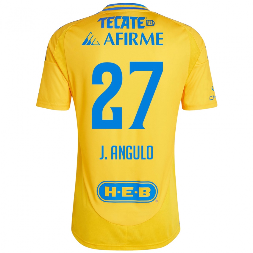 Niño Camiseta Jesús Angulo #27 Oro Amarillo 1ª Equipación 2024/25 La Camisa Perú