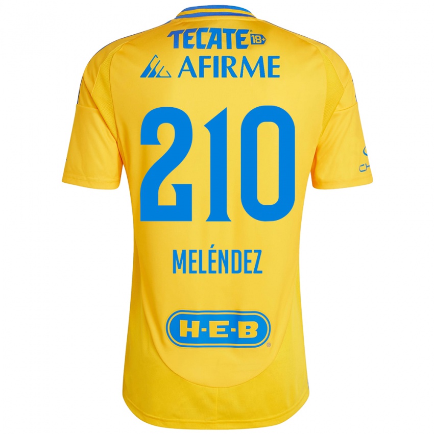 Niño Camiseta Marcelo Meléndez #210 Oro Amarillo 1ª Equipación 2024/25 La Camisa Perú