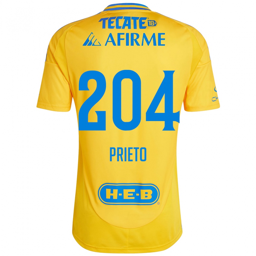 Niño Camiseta Leonel Prieto #204 Oro Amarillo 1ª Equipación 2024/25 La Camisa Perú