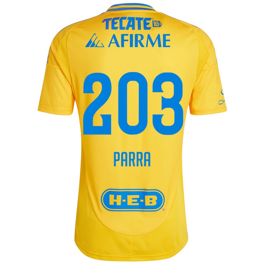 Niño Camiseta Bernardo Parra #203 Oro Amarillo 1ª Equipación 2024/25 La Camisa Perú