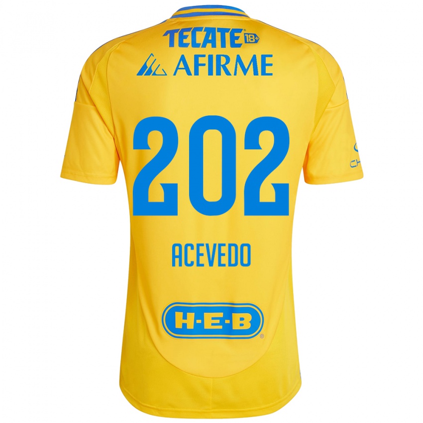 Niño Camiseta José Acevedo #202 Oro Amarillo 1ª Equipación 2024/25 La Camisa Perú