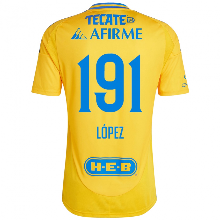 Niño Camiseta Adrián López #191 Oro Amarillo 1ª Equipación 2024/25 La Camisa Perú