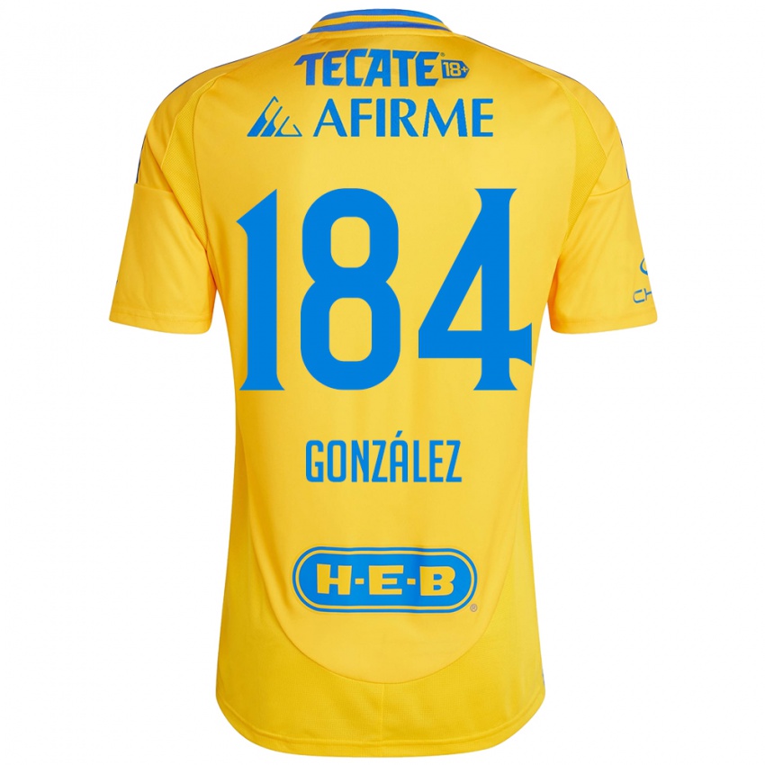 Niño Camiseta Erick González #184 Oro Amarillo 1ª Equipación 2024/25 La Camisa Perú