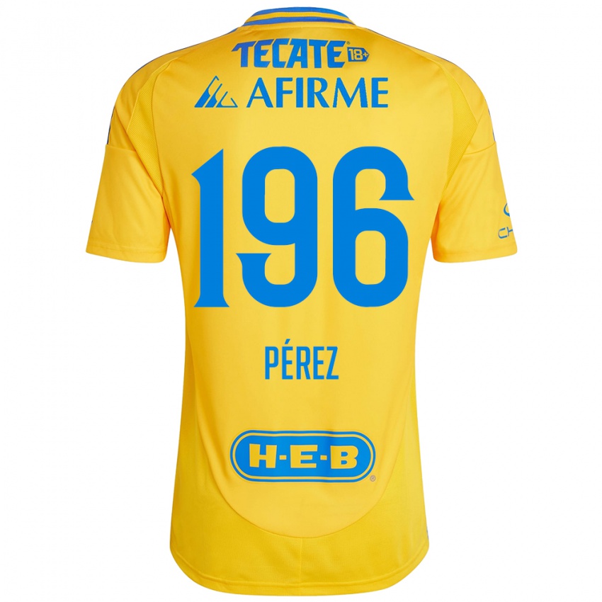 Niño Camiseta Axel Pérez #196 Oro Amarillo 1ª Equipación 2024/25 La Camisa Perú