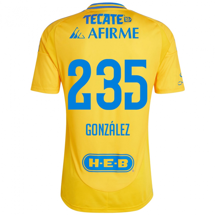 Niño Camiseta Mauricio González #235 Oro Amarillo 1ª Equipación 2024/25 La Camisa Perú