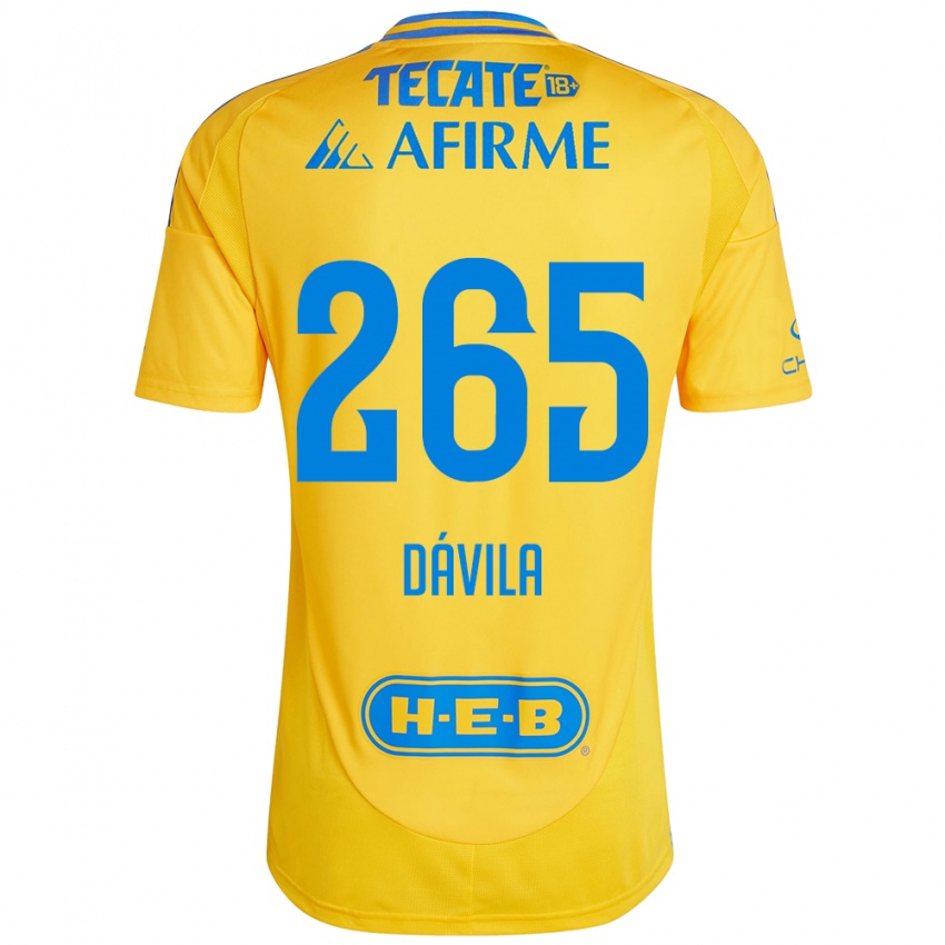 Niño Camiseta Emiliano Dávila #265 Oro Amarillo 1ª Equipación 2024/25 La Camisa Perú