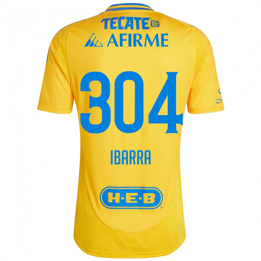 Niño Camiseta Luis Ibarra #304 Oro Amarillo 1ª Equipación 2024/25 La Camisa Perú