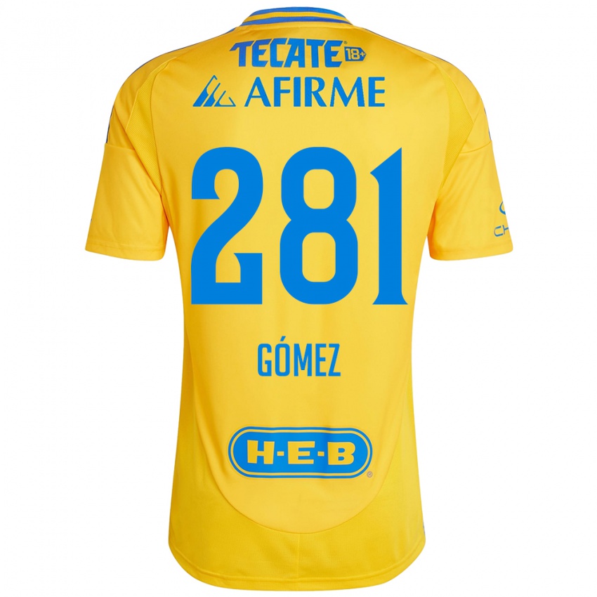 Niño Camiseta Luis Gómez #281 Oro Amarillo 1ª Equipación 2024/25 La Camisa Perú