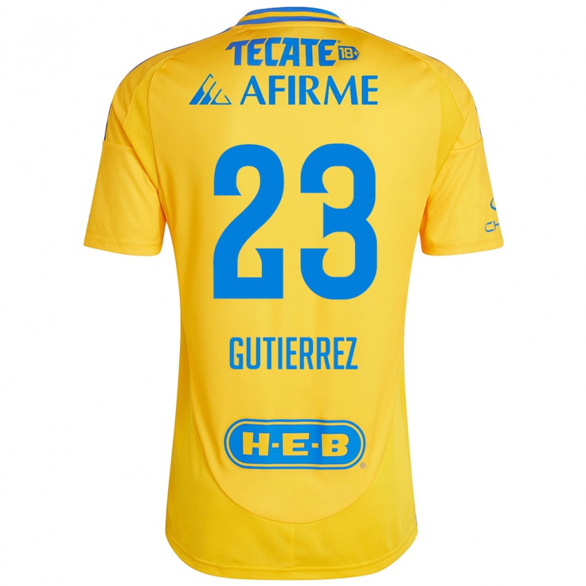 Niño Camiseta Jana Gutierrez #23 Oro Amarillo 1ª Equipación 2024/25 La Camisa Perú