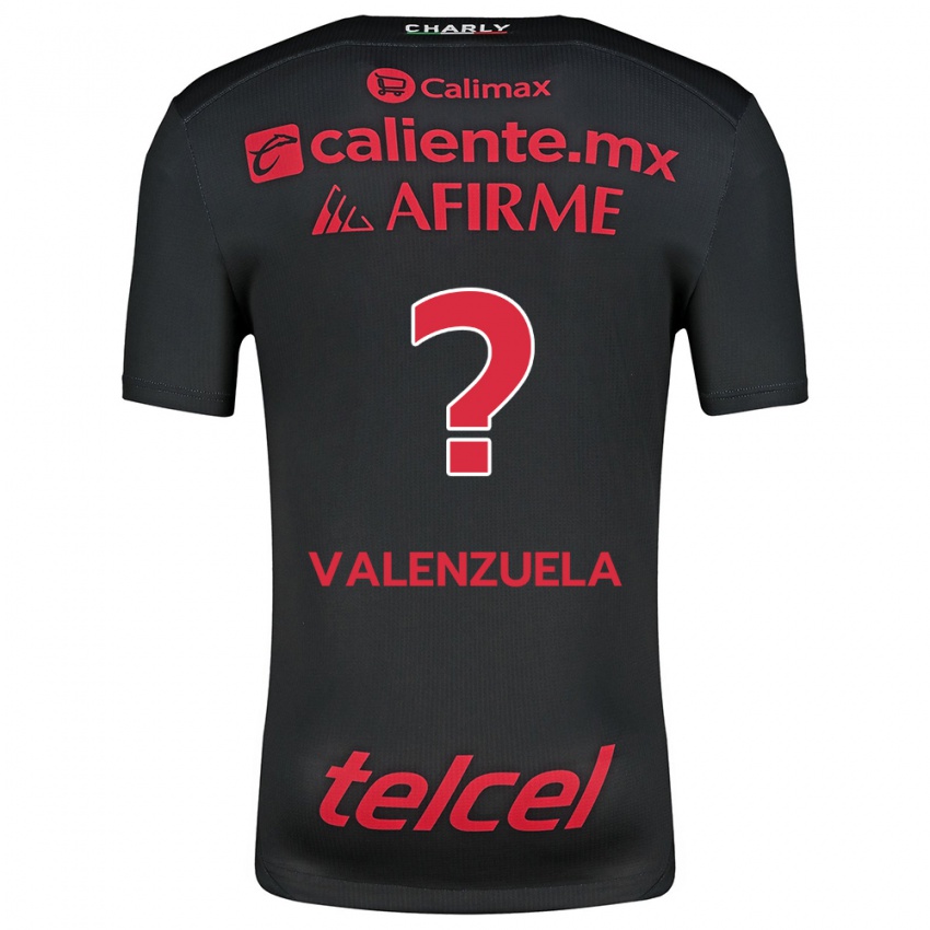 Niño Camiseta Carlos Valenzuela #0 Negro Rojo 1ª Equipación 2024/25 La Camisa Perú