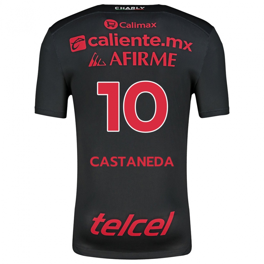 Niño Camiseta Kevin Castañeda #10 Negro Rojo 1ª Equipación 2024/25 La Camisa Perú