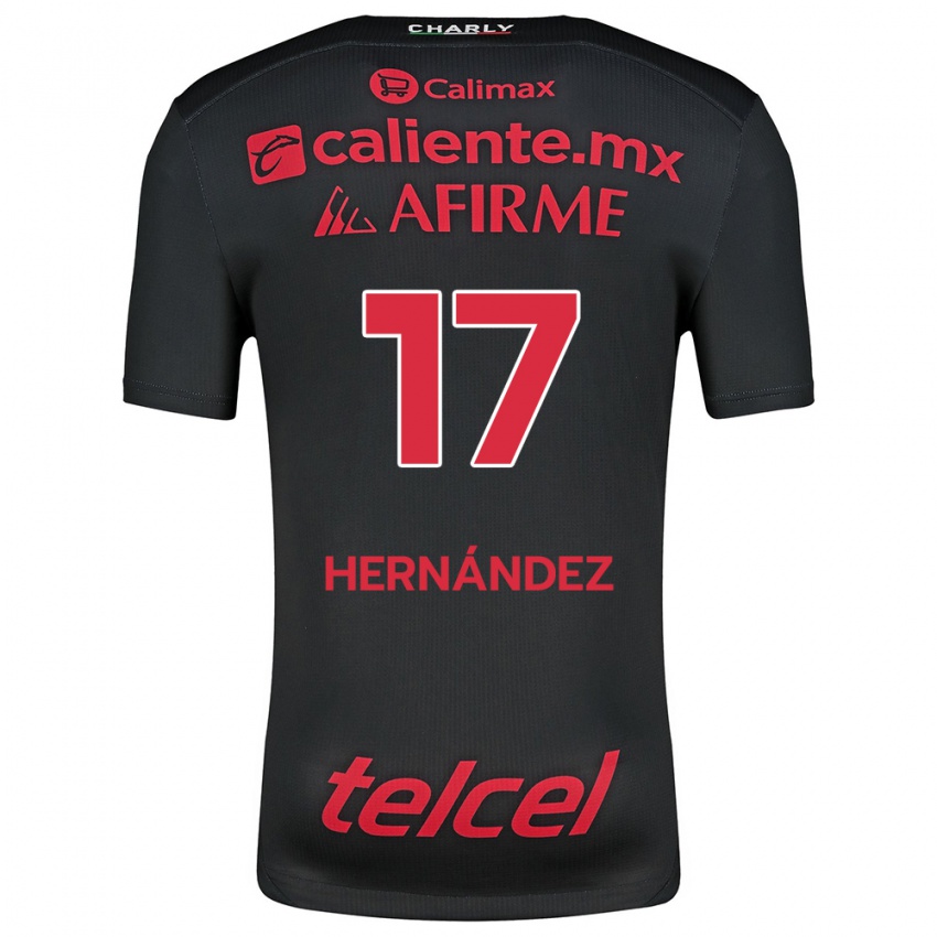 Niño Camiseta Rubén Hernández #17 Negro Rojo 1ª Equipación 2024/25 La Camisa Perú