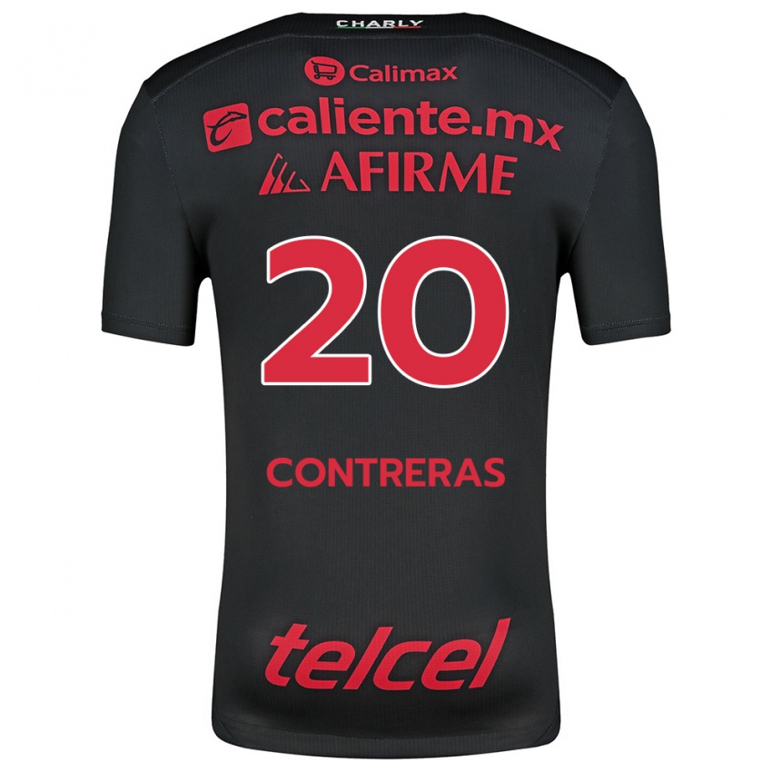 Niño Camiseta Francisco Contreras #20 Negro Rojo 1ª Equipación 2024/25 La Camisa Perú