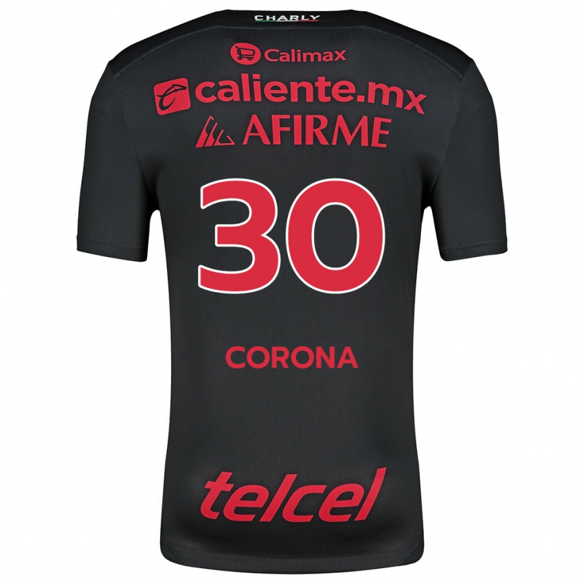 Niño Camiseta Jesús Corona #30 Negro Rojo 1ª Equipación 2024/25 La Camisa Perú