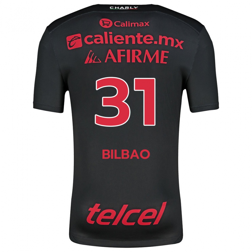 Niño Camiseta Unai Bilbao #31 Negro Rojo 1ª Equipación 2024/25 La Camisa Perú