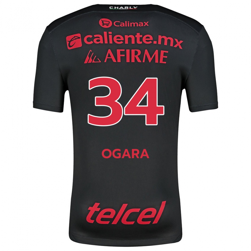 Niño Camiseta Gerson Ogara #34 Negro Rojo 1ª Equipación 2024/25 La Camisa Perú