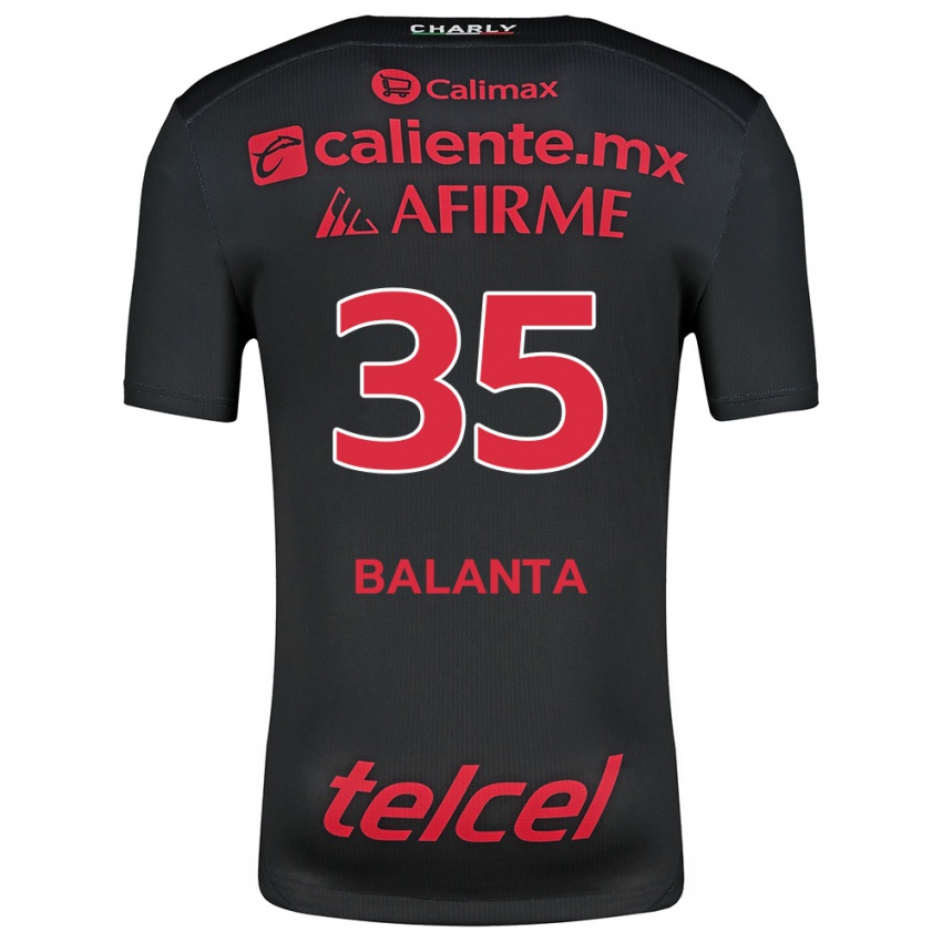 Niño Camiseta Kevin Balanta #35 Negro Rojo 1ª Equipación 2024/25 La Camisa Perú