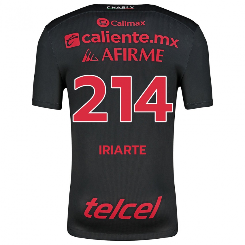 Niño Camiseta Oliver Iriarte #214 Negro Rojo 1ª Equipación 2024/25 La Camisa Perú