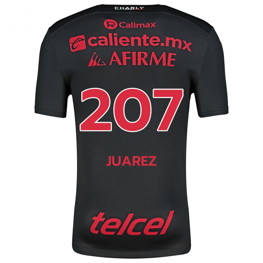 Niño Camiseta José Juárez #207 Negro Rojo 1ª Equipación 2024/25 La Camisa Perú