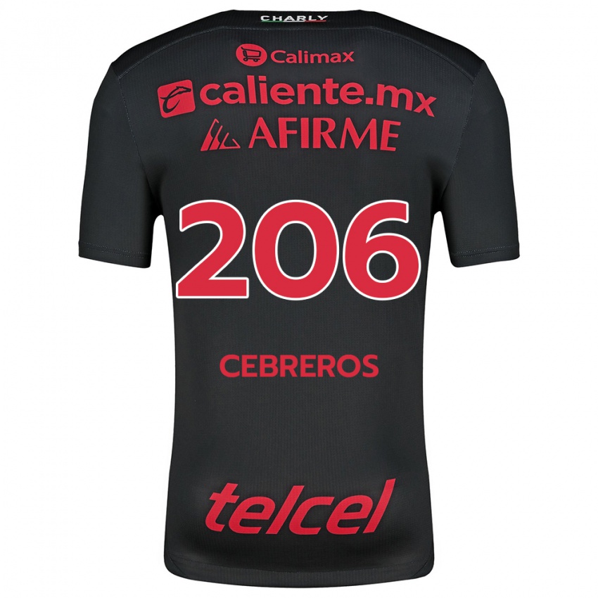 Niño Camiseta Luis Cebreros #206 Negro Rojo 1ª Equipación 2024/25 La Camisa Perú