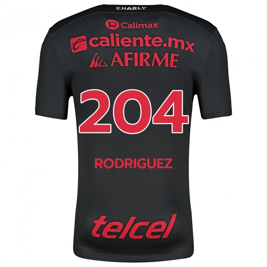 Niño Camiseta Jesús Rodríguez #204 Negro Rojo 1ª Equipación 2024/25 La Camisa Perú