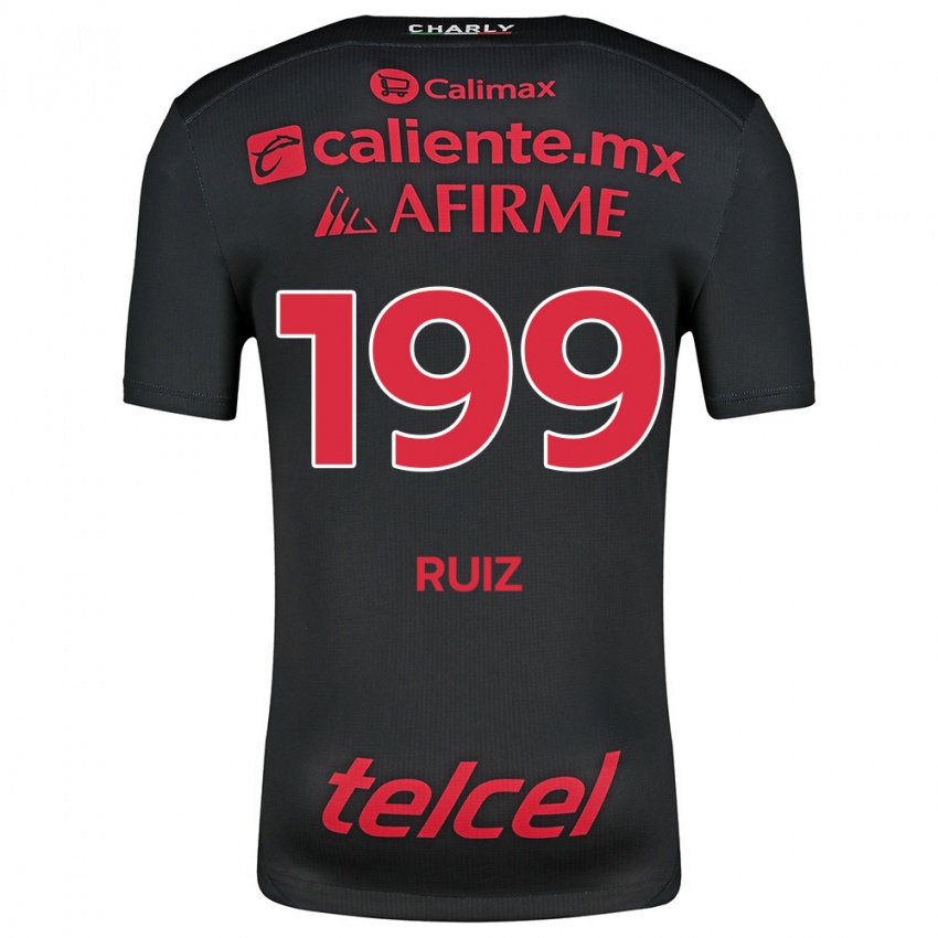 Niño Camiseta Emilio Ruiz #199 Negro Rojo 1ª Equipación 2024/25 La Camisa Perú