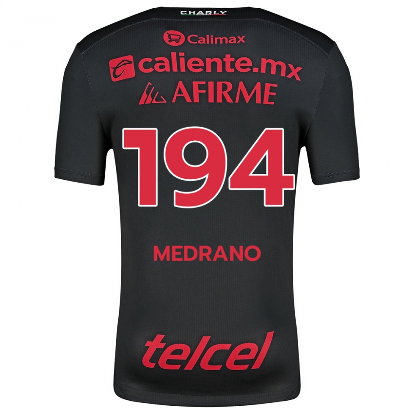 Niño Camiseta Luis Medrano #194 Negro Rojo 1ª Equipación 2024/25 La Camisa Perú