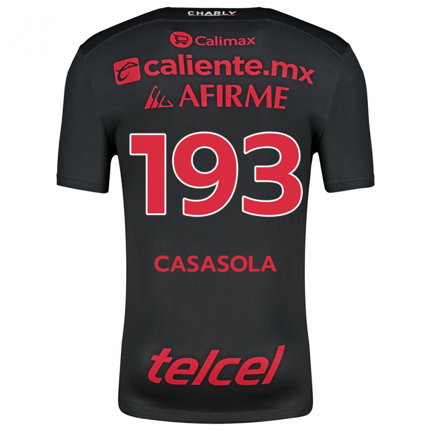 Niño Camiseta Axel Casasola #193 Negro Rojo 1ª Equipación 2024/25 La Camisa Perú