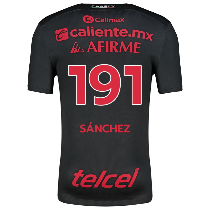 Niño Camiseta Diego Sánchez #191 Negro Rojo 1ª Equipación 2024/25 La Camisa Perú