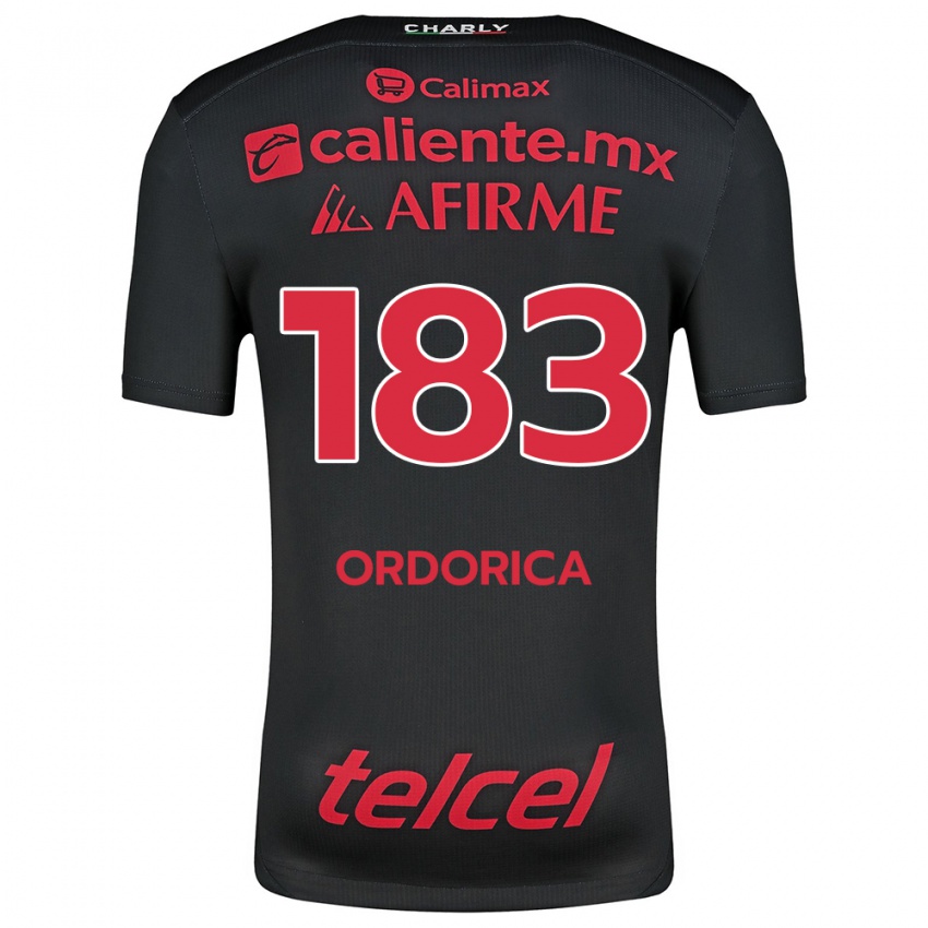 Niño Camiseta Brandon Ordorica #183 Negro Rojo 1ª Equipación 2024/25 La Camisa Perú