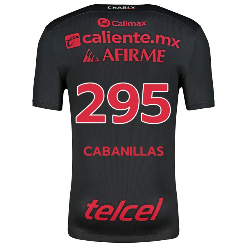 Niño Camiseta Osvaldo Cabanillas #295 Negro Rojo 1ª Equipación 2024/25 La Camisa Perú