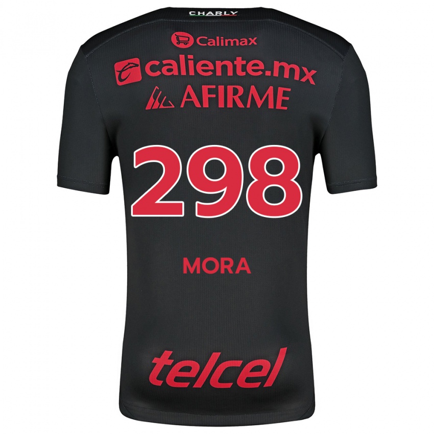 Niño Camiseta Gilberto Mora #298 Negro Rojo 1ª Equipación 2024/25 La Camisa Perú