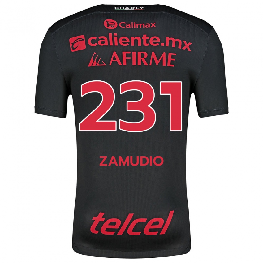 Niño Camiseta Irwin Zamudio #231 Negro Rojo 1ª Equipación 2024/25 La Camisa Perú