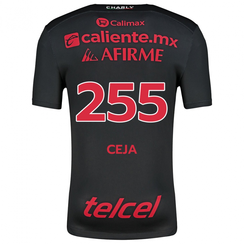 Niño Camiseta Julio Ceja #255 Negro Rojo 1ª Equipación 2024/25 La Camisa Perú