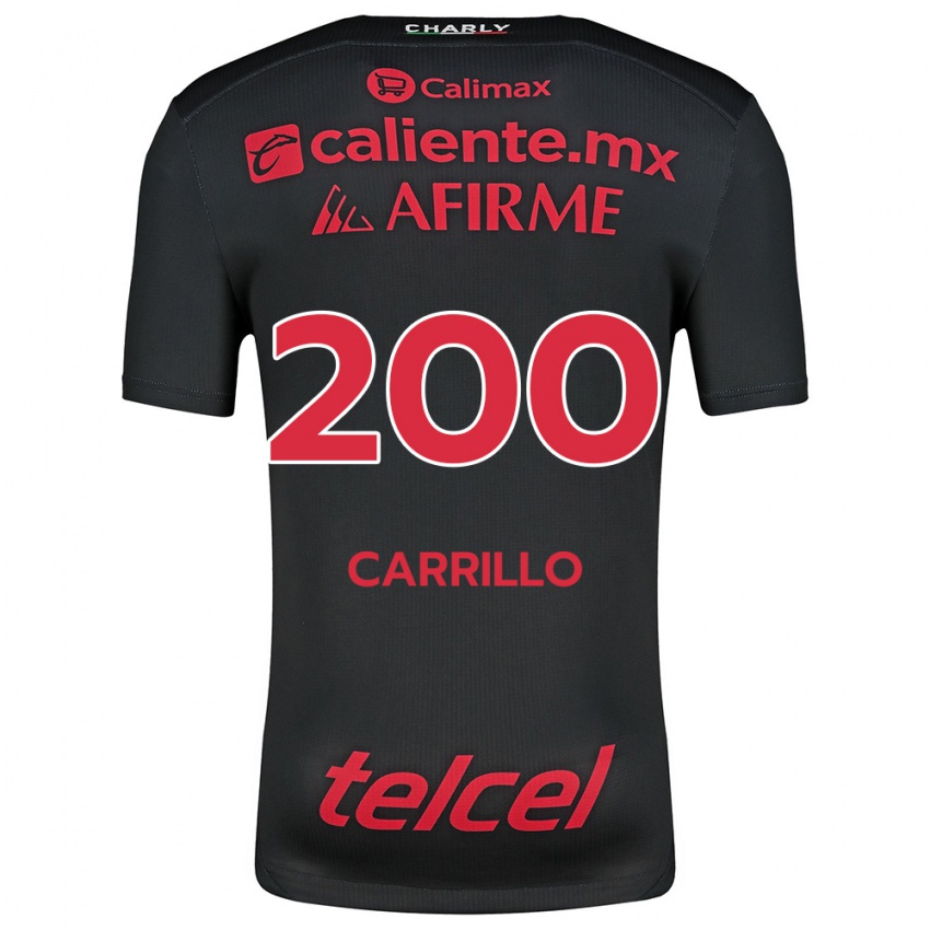 Niño Camiseta Manuel Carrillo #200 Negro Rojo 1ª Equipación 2024/25 La Camisa Perú