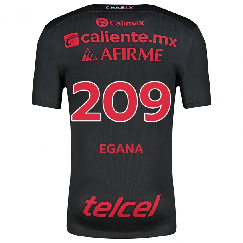 Niño Camiseta Arath Egaña #209 Negro Rojo 1ª Equipación 2024/25 La Camisa Perú