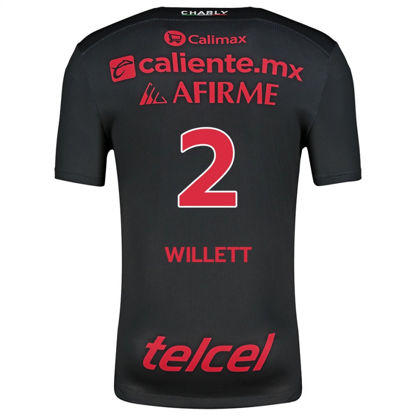 Niño Camiseta Adyson Willett #2 Negro Rojo 1ª Equipación 2024/25 La Camisa Perú