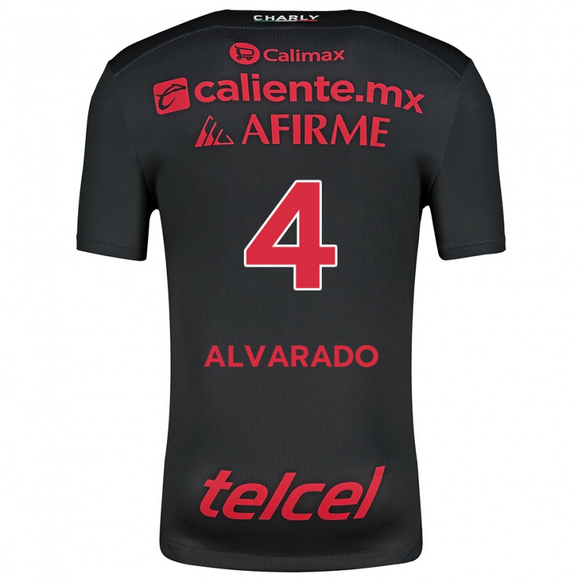 Niño Camiseta Mónica Alvarado #4 Negro Rojo 1ª Equipación 2024/25 La Camisa Perú