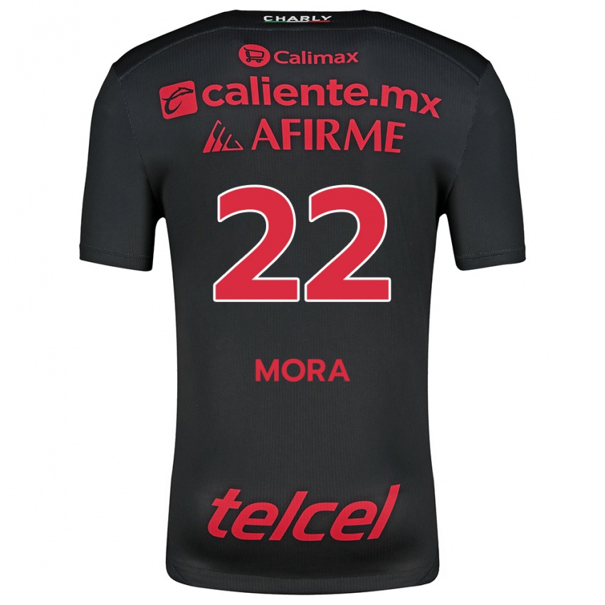 Niño Camiseta Bianca Mora #22 Negro Rojo 1ª Equipación 2024/25 La Camisa Perú