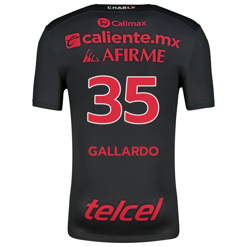 Niño Camiseta Gloriaisabel Gallardo #35 Negro Rojo 1ª Equipación 2024/25 La Camisa Perú