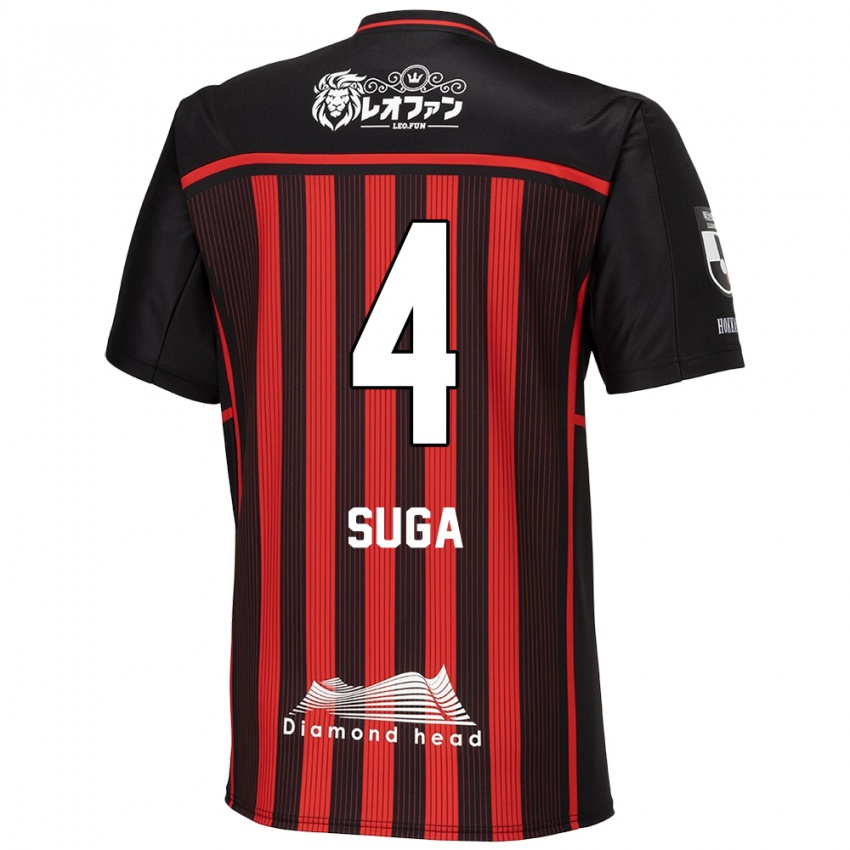 Niño Camiseta Daiki Suga #4 Negro Rojo 1ª Equipación 2024/25 La Camisa Perú