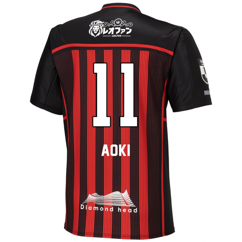 Niño Camiseta Ryota Aoki #11 Negro Rojo 1ª Equipación 2024/25 La Camisa Perú