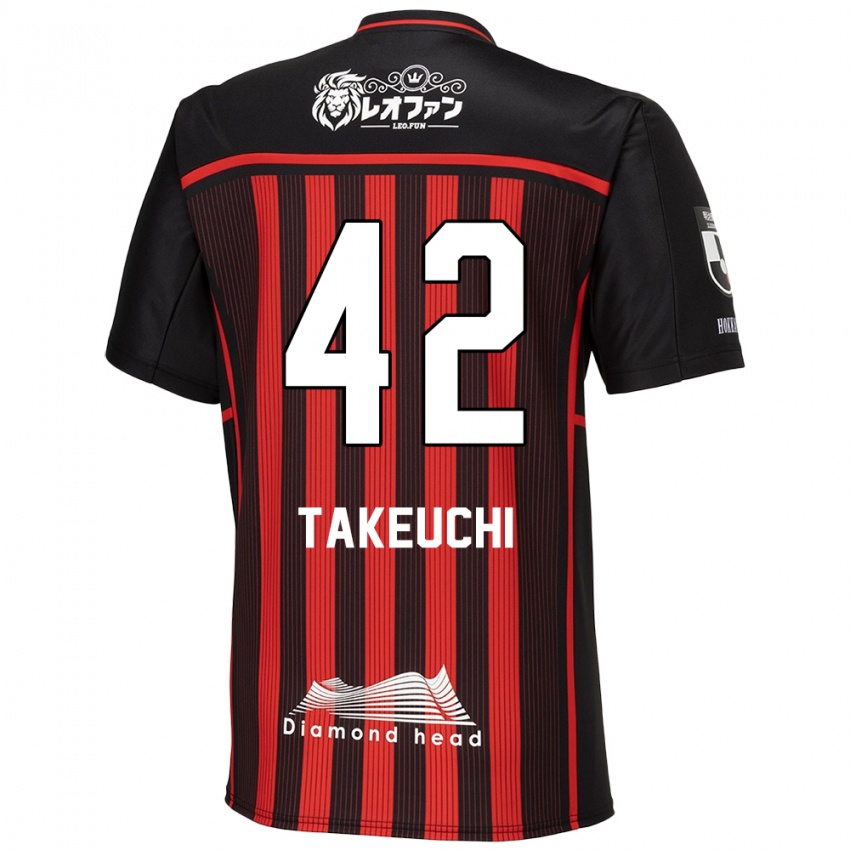 Niño Camiseta Ryuma Takeuchi #42 Negro Rojo 1ª Equipación 2024/25 La Camisa Perú